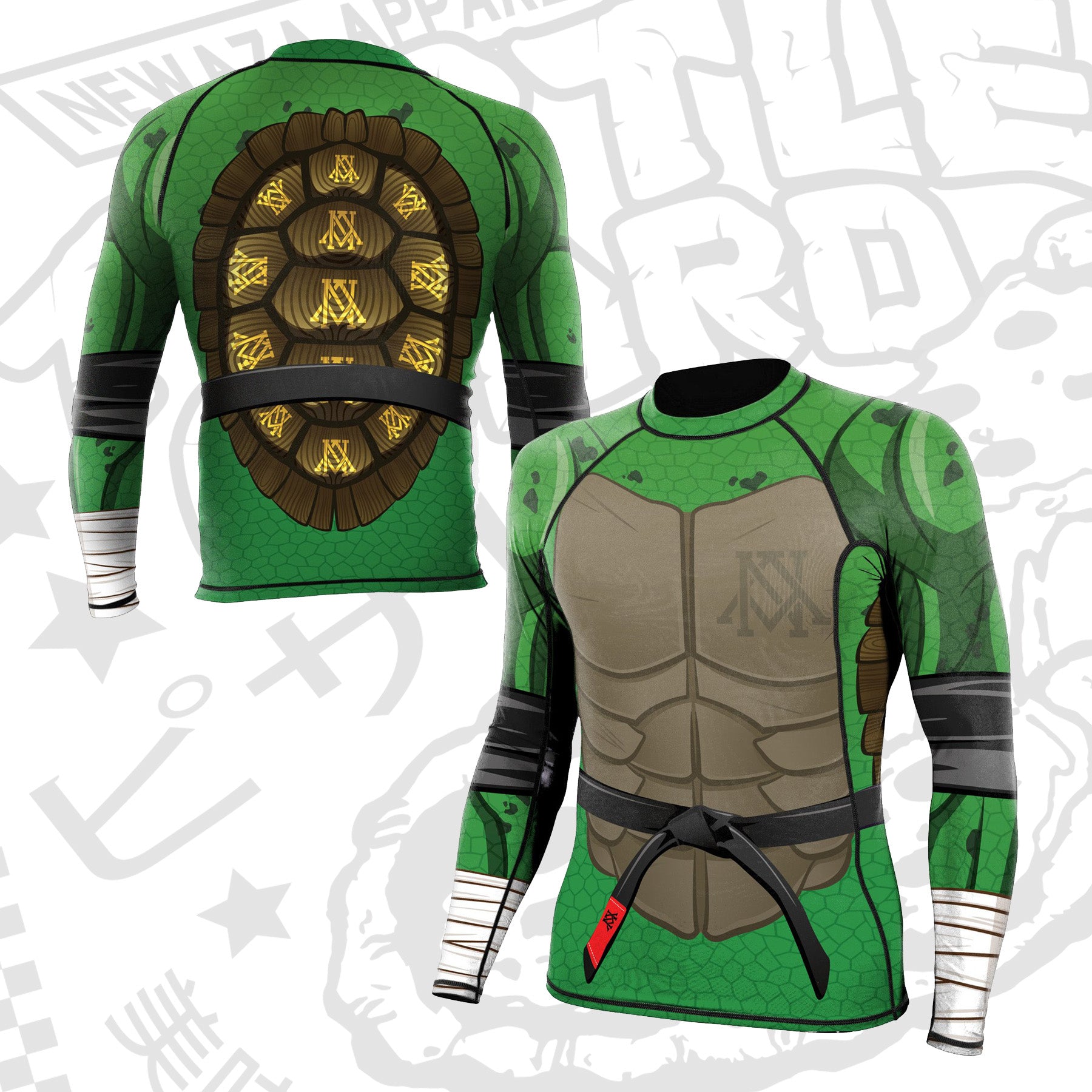 Turtle Rash Guard Turtle Guard Ranked Rashguard - Newaza Apparel